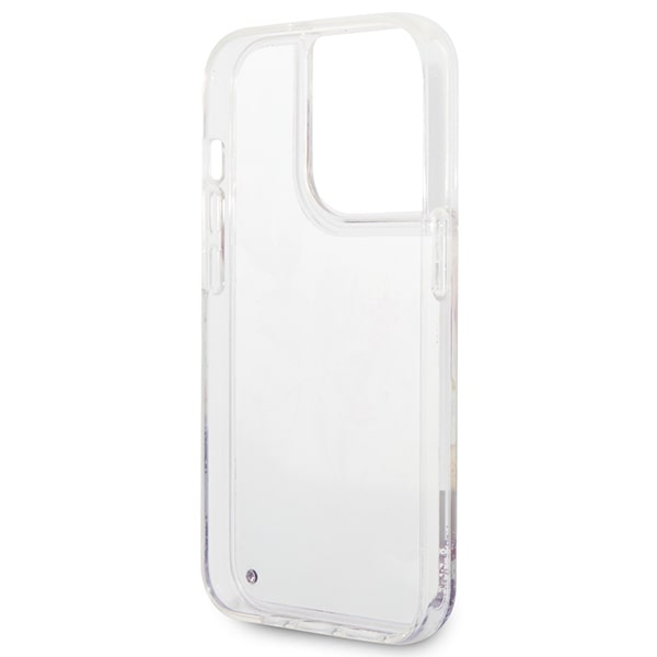 Guess iPhone 14 Pro Flower Liquid Glitter Σκληρή Θήκη - Purple - GUHCP14LLFLSU