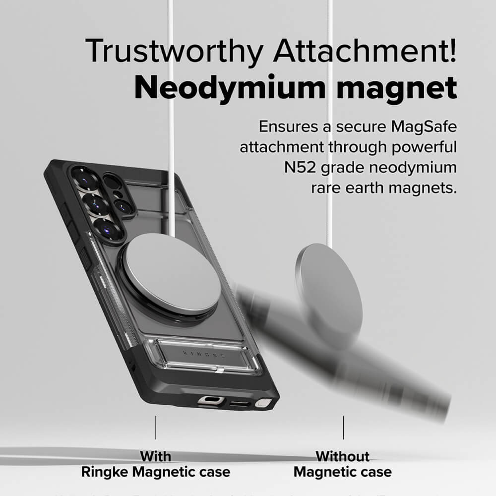 Ringke Samsung Galaxy S25 Ultra UX Magnetic MagSafe Σκληρή Θήκη με Πλαίσιο Σιλικόνης - Smoke Black