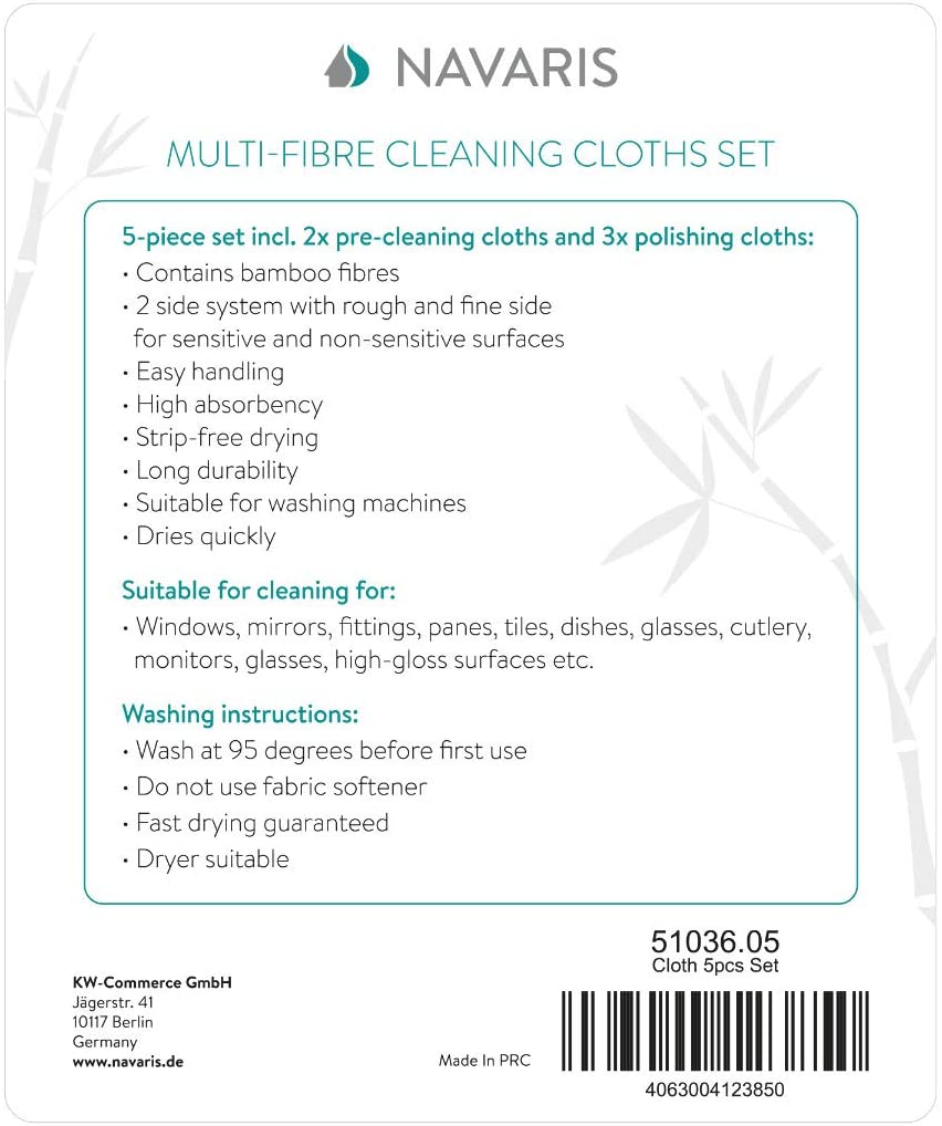 Navaris Σετ με 5 Πετσέτες Καθαρισμού και Γυαλίσματος - Green - 51036.05