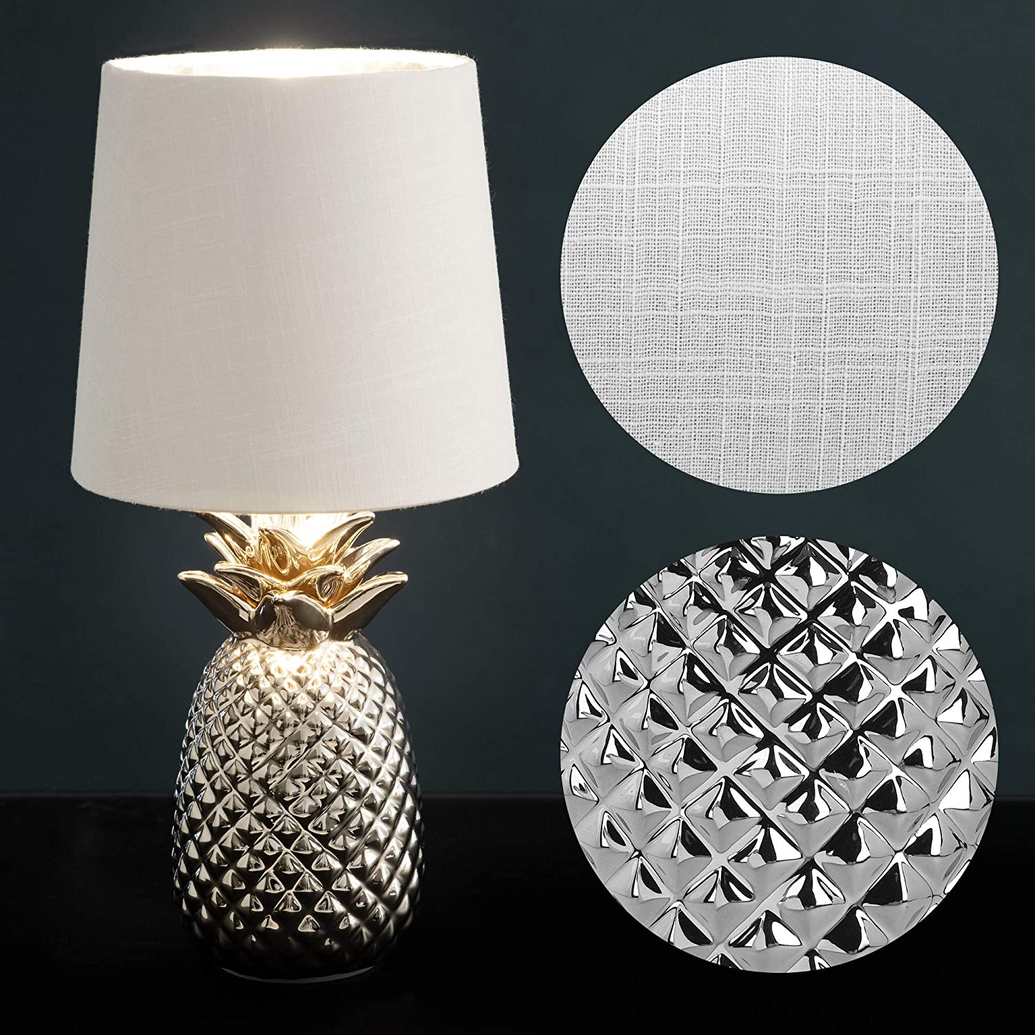 Navaris Desk Lamp Επιτραπέζιο Φωτιστικό - Ανανάς - 35cm - Silver / White - 49150.67.02