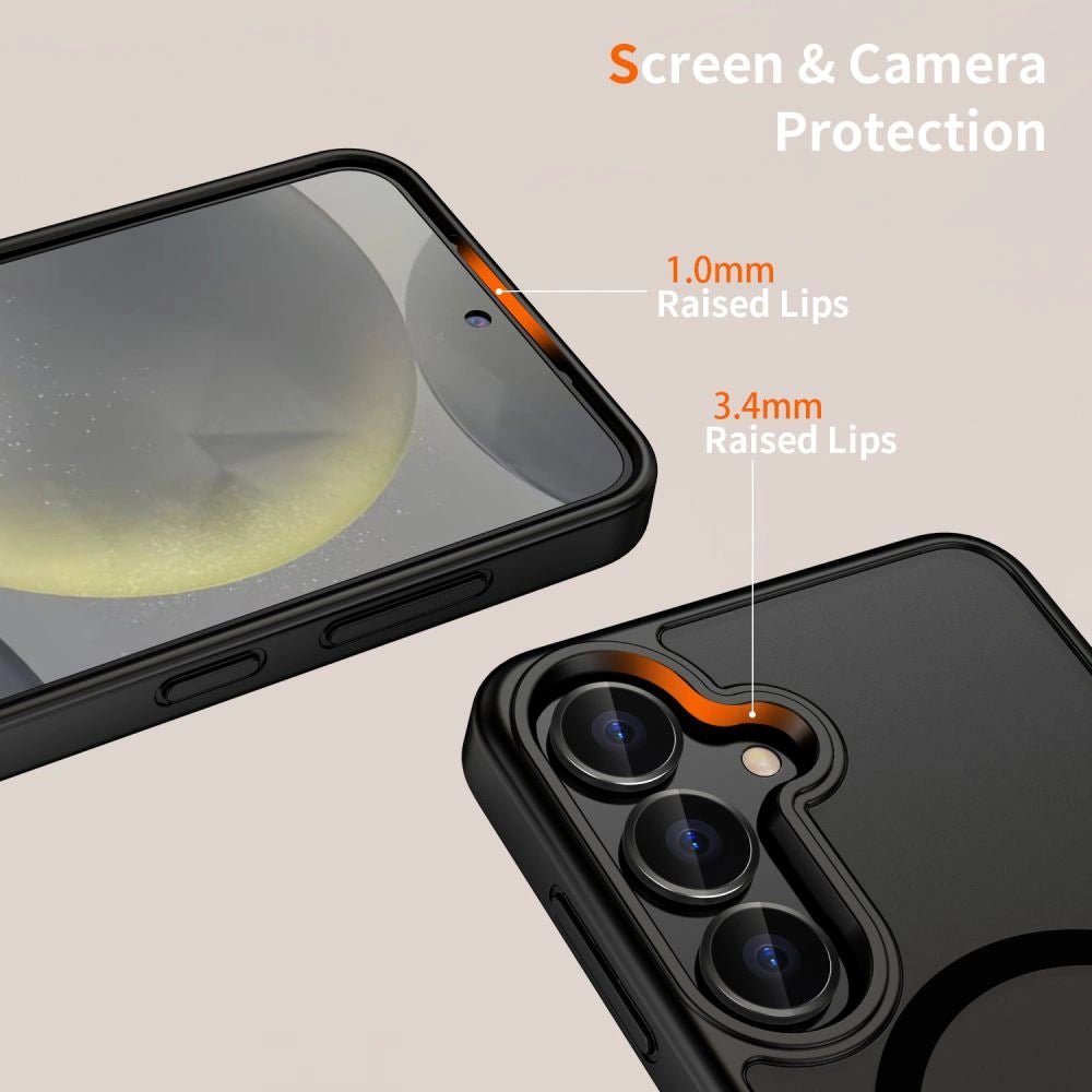 Tech - Protect Samsung Galaxy S25 Edge - MagMat Σκληρή Θήκη με Πλαίσιο Σιλικόνης και MagSafe - Matte Black