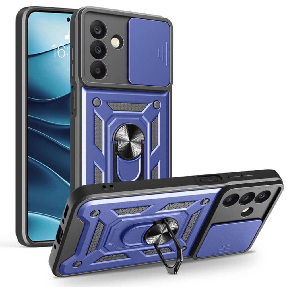 Techsuit Samsung Galaxy A26 5G - CamShield - Σκληρή Θήκη με Προστασία Καμερών και Δαχτυλίδι Συγκράτησης - Blue