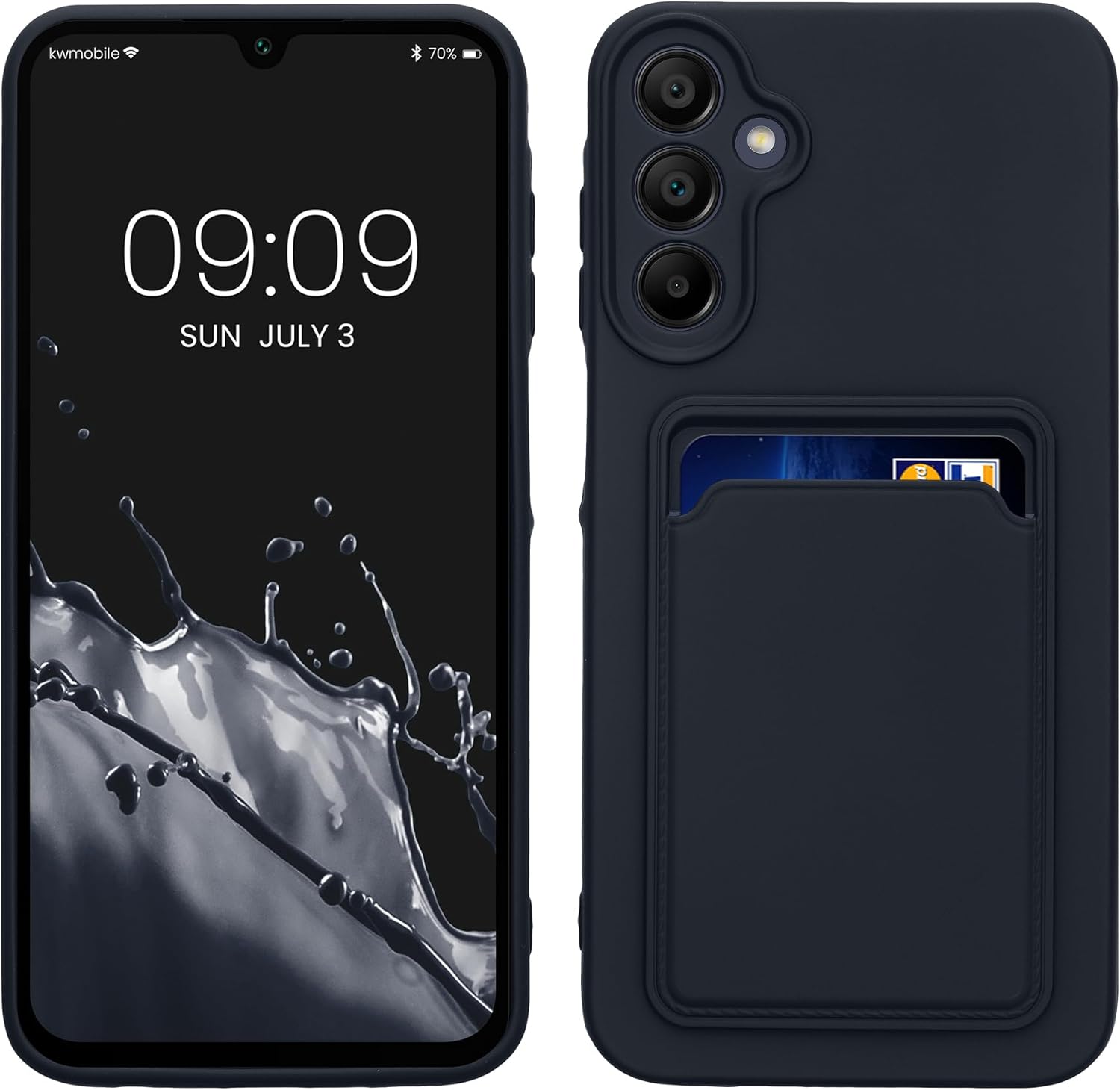 KW Samsung Galaxy A15 4G / A15 5G Θήκη Σιλικόνης TPU με Υποδοχή για Κάρτα - Dark Blue