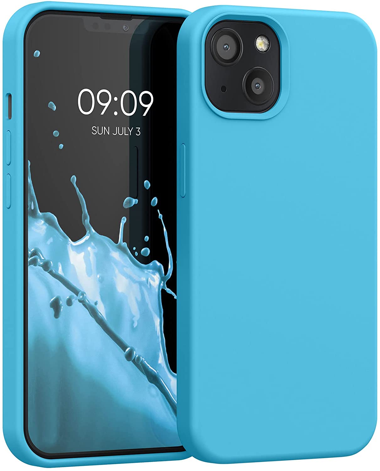 KW iPhone 13 Θήκη Σιλικόνης Rubberized TPU - Sea Blue - 55878.223