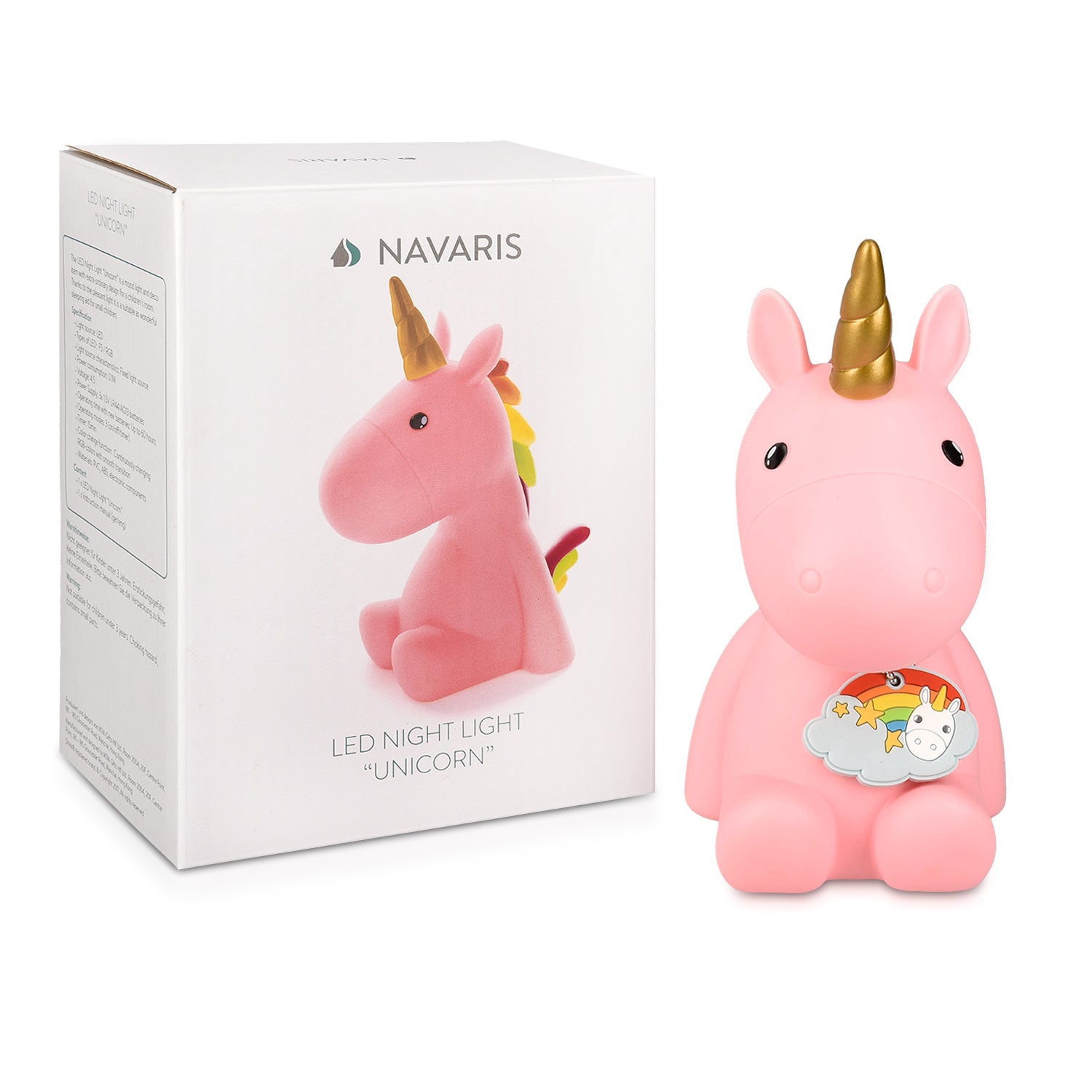 Navaris LED Night Light for Kids Φως Νυκτός για Παιδιά Design Unicorn - Pink - 42638