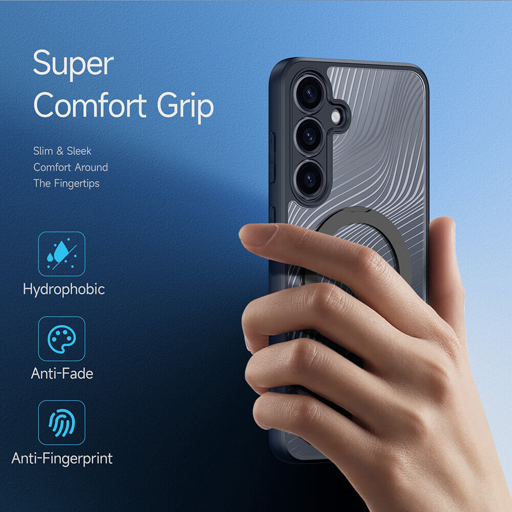 Dux Ducis Samsung Galaxy S25 Plus Aimo MagSafe Magnetic Stand Σκληρή Θήκη με Πλαίσιο Σιλικόνης και MagSafe - Black