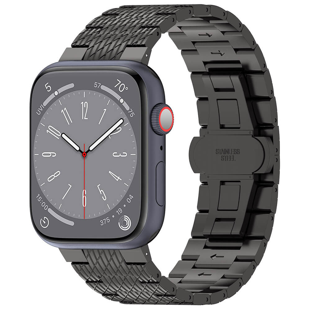 Techsuit Λουράκι Apple Watch 4/5/6/7/8/9/10/11 - SE (1/2/3) - ULTRA (1/2/3) - 44/45/46/49mm Watchband από Ανοξείδωτο Ατσάλι W052 - Black