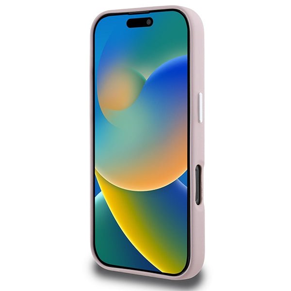 Karl Lagerfeld iPhone 16 Pro - FW Metal Plate MagSafe Σκληρή Θήκη με Επένδυση Συνθετικού Δέρματος - Pink - KLHMP16LPGMSRPP