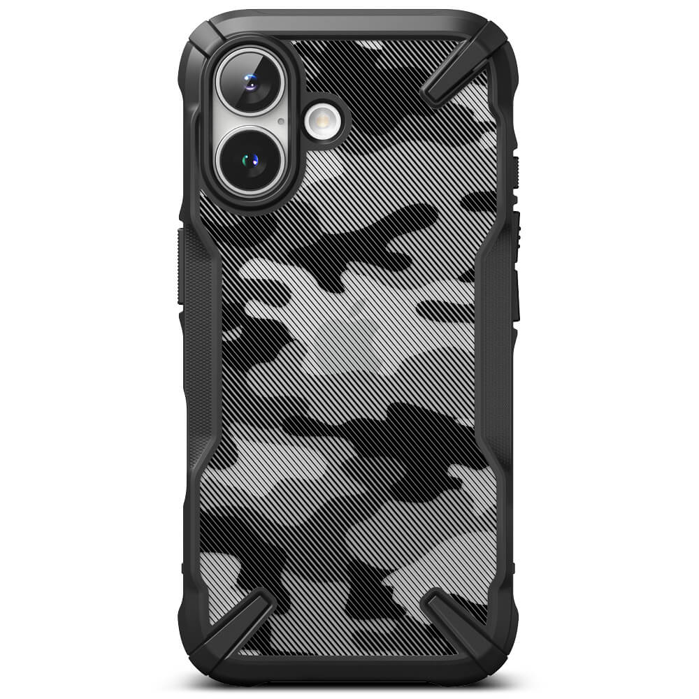 Ringke iPhone 16 Fusion X Σκληρή Θήκη με Πλαίσιο Σιλικόνης - Camo Black