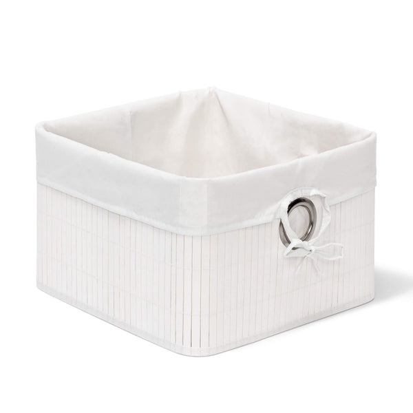 Relaxdays Καλάθι Αποθήκευσης από Bamboo - White / Silver - 4052025998103
