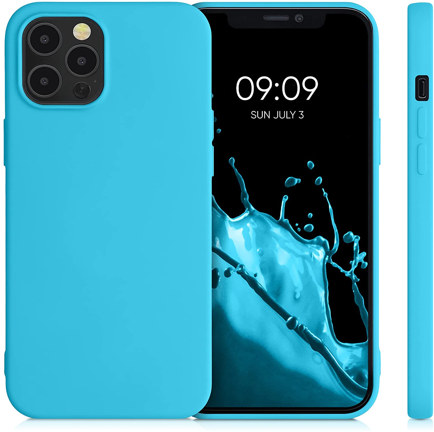 KW iPhone 12 Pro Max Θήκη Σιλικόνης Rubberized TPU - Sea Blue - 52714.223