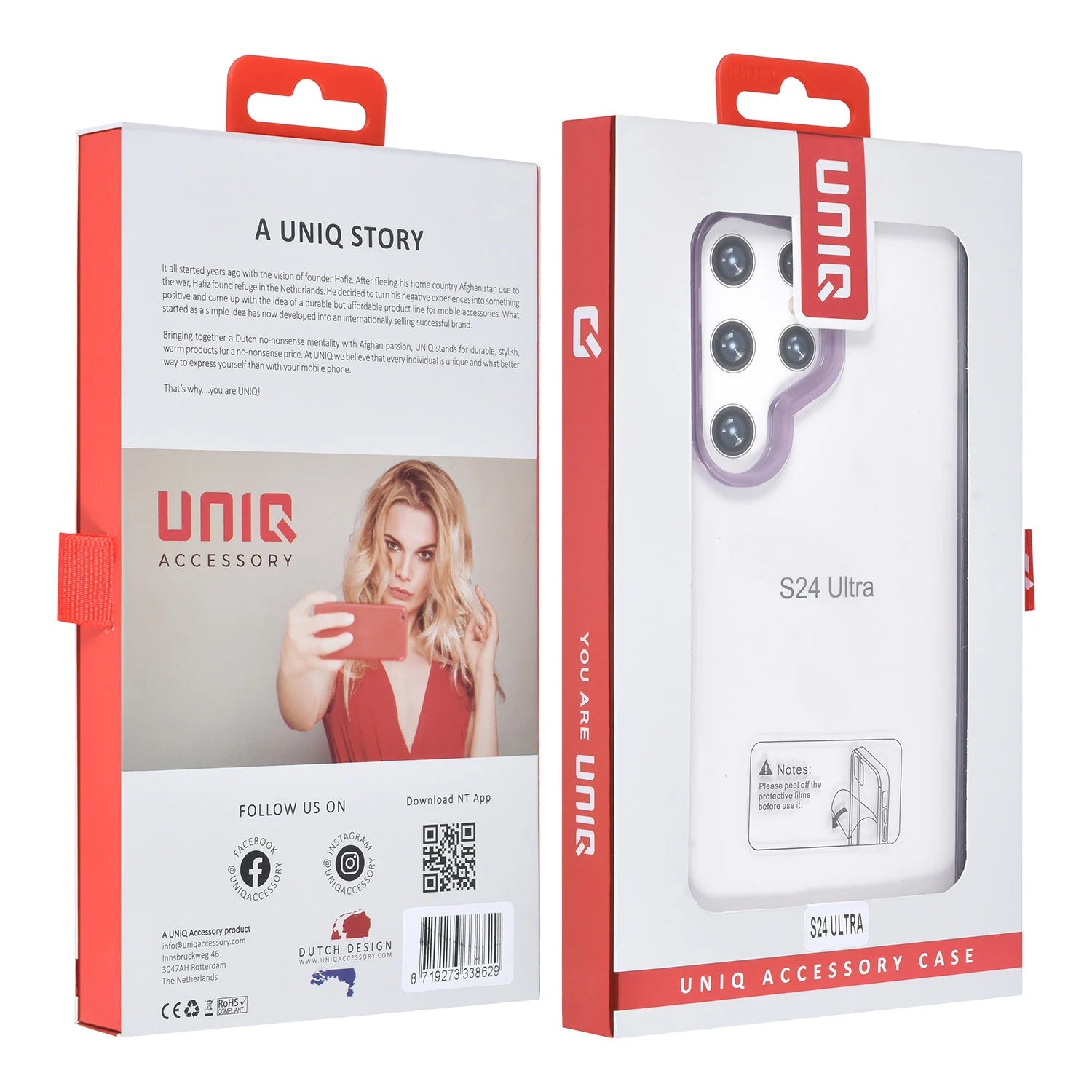 Tuniq Samsung Galaxy S24 Ultra - Σκληρή Θήκη με Πλαίσιο Σιλικόνης - Ημιδιάφανο Μοβ / Διάφανο