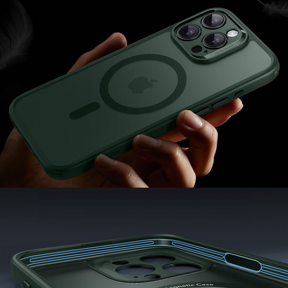 ESR iPhone 16 Pro - Classic Pro Halolock - Σετ με 1 Αντιχαρακτικό Γυαλί Οθόνης και Θήκη MagSafe - Frosted Green