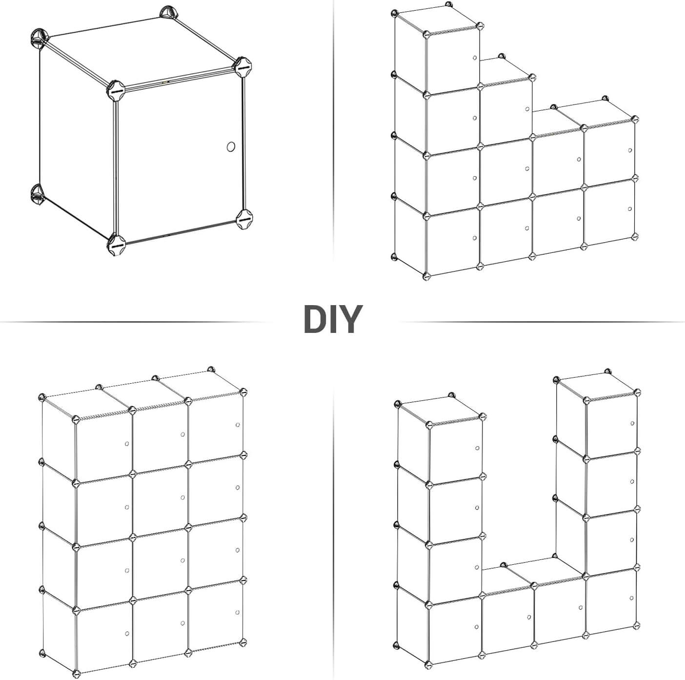 Songmics Σύστημα Αποθήκευσης με 12 Ράφια - White - LPC342W01