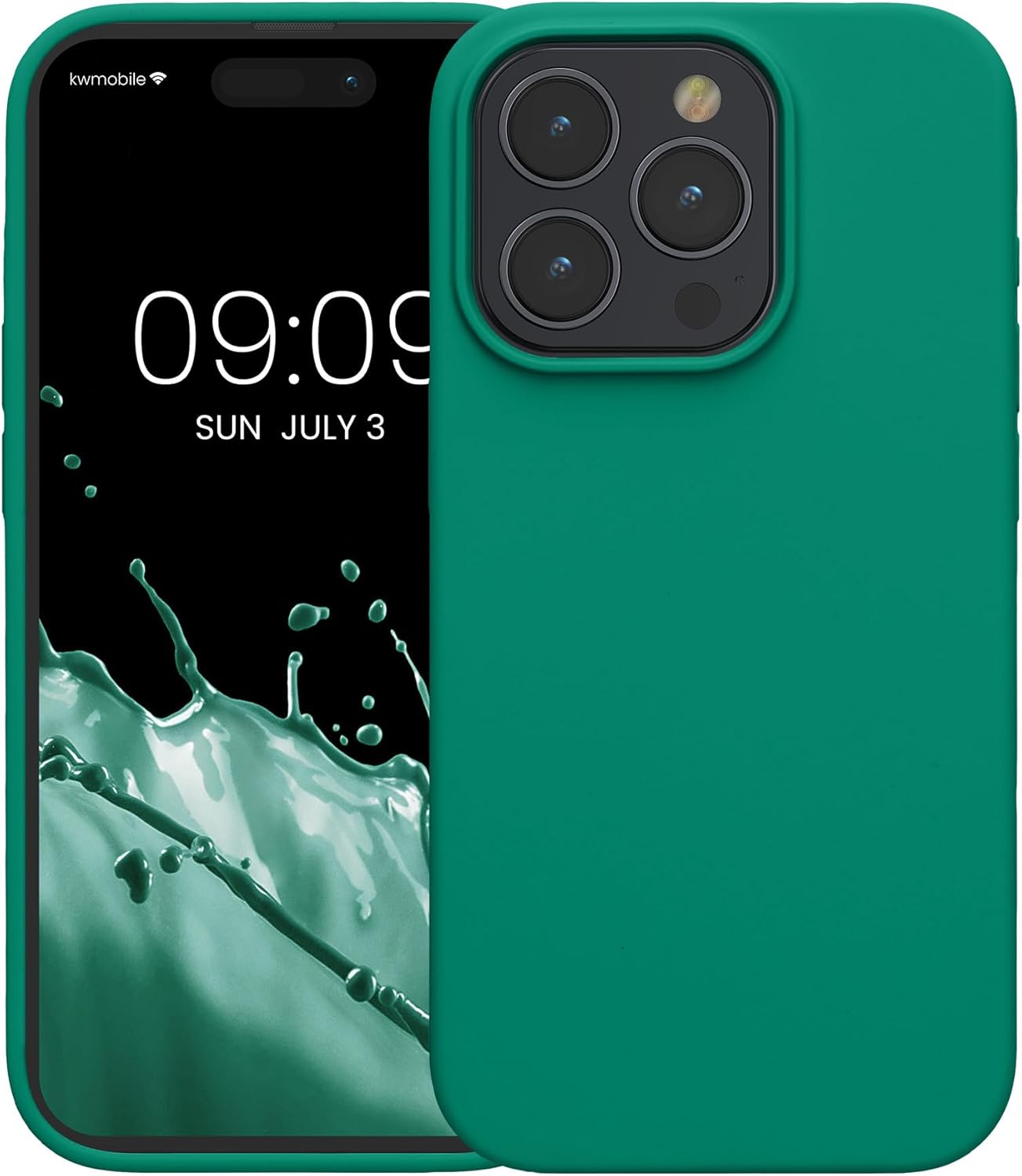 KW iPhone 15 Pro Θήκη Σιλικόνης Rubberized TPU - Emerald Green