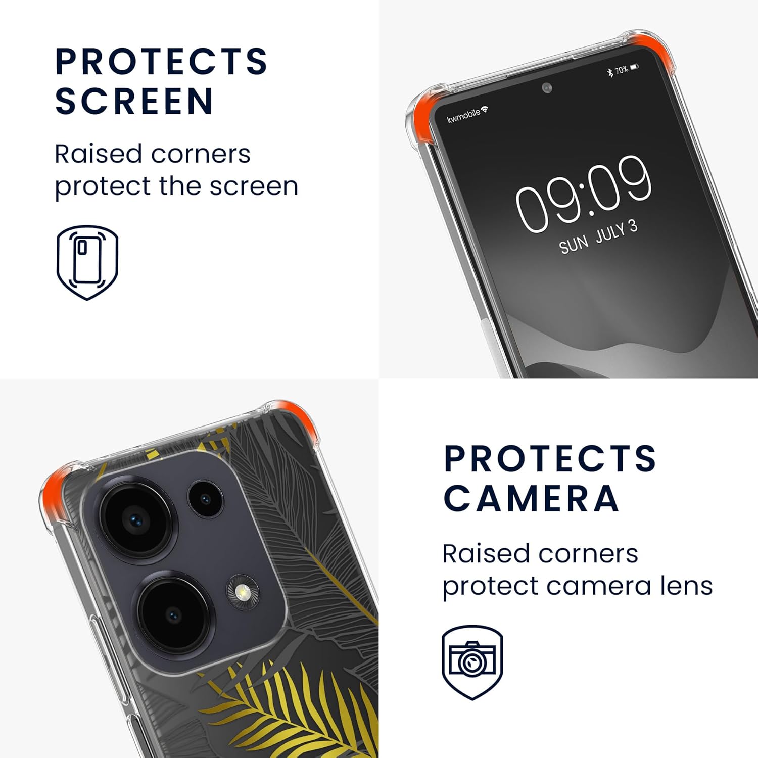 KW Xiaomi Redmi Note 13 Pro 4G Θήκη Σιλικόνης TPU με Λουράκι - Design Jungle - Yellow / Grey / Διάφανη