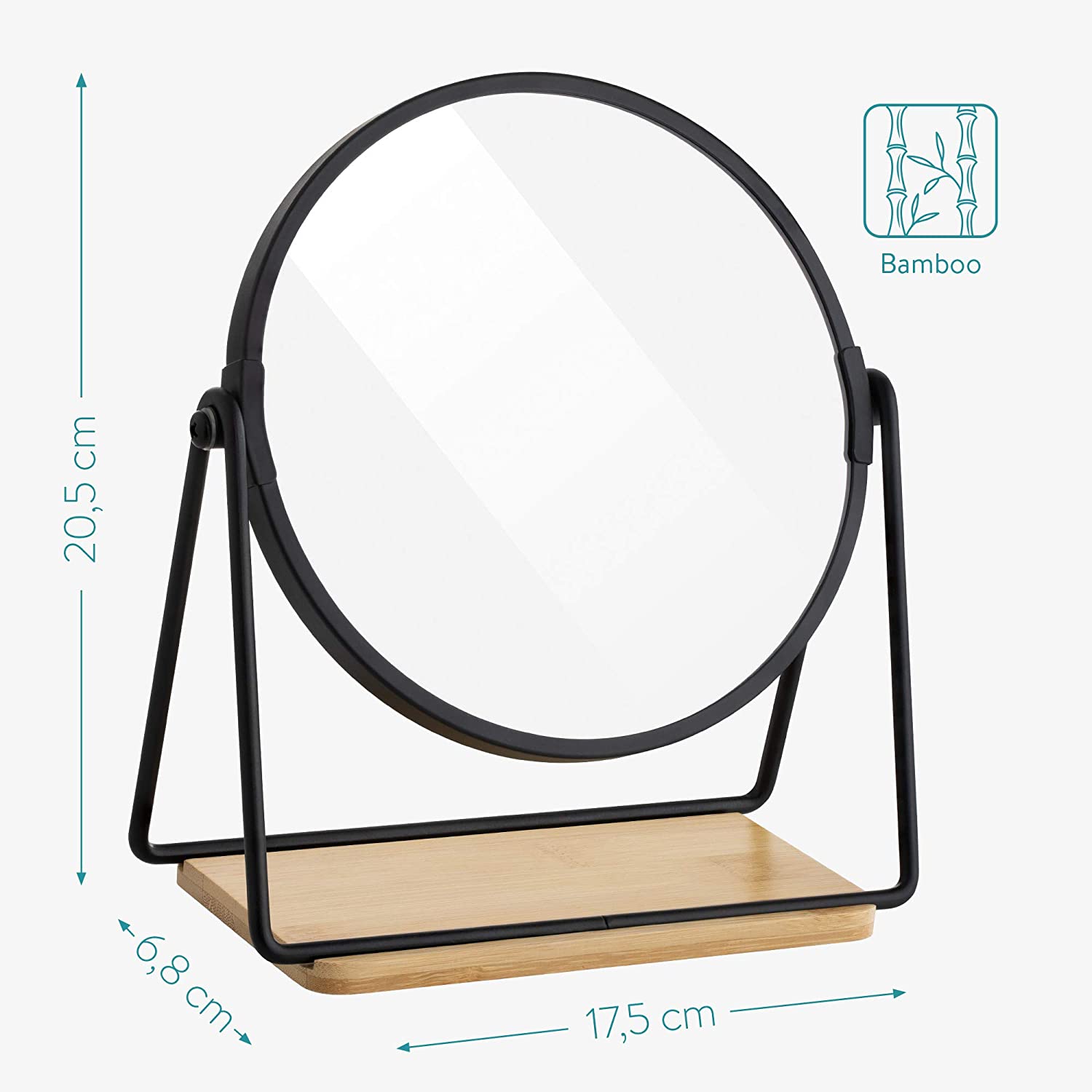 Navaris Καθρέπτης Μακιγιάζ με Βάση για Κοσμήματα - Black - 53217.01