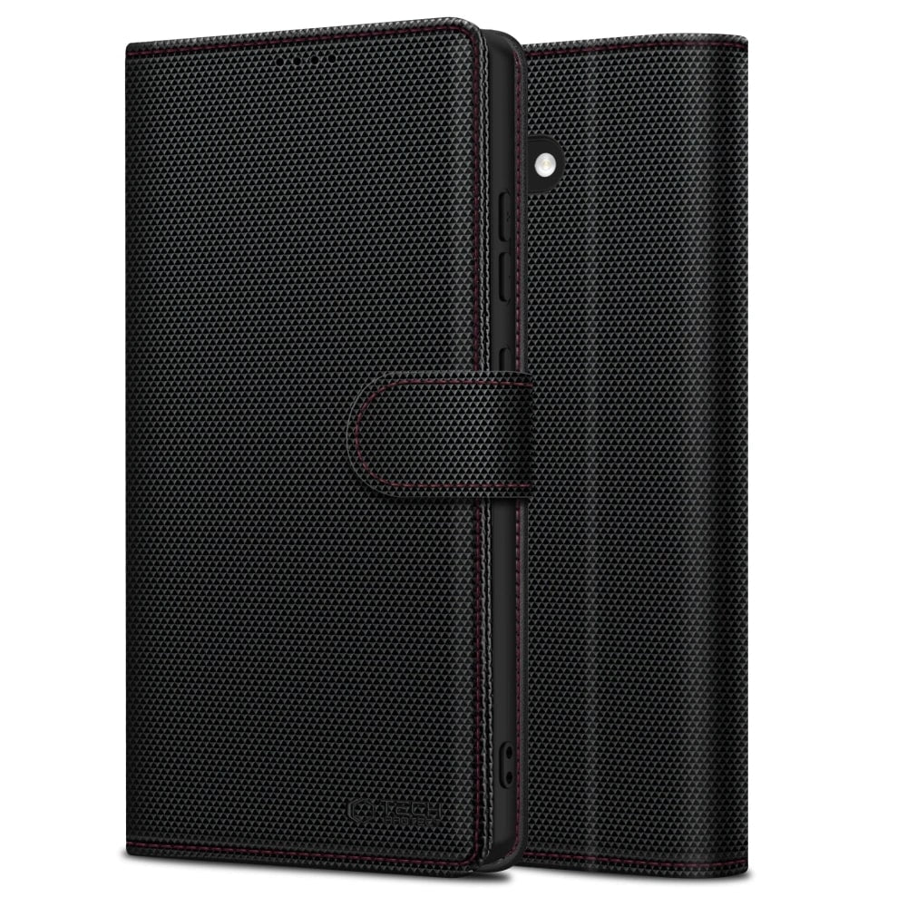 Tech-Protect iPhone 16e Wallet RS Θήκη Πορτοφόλι Stand από Δερματίνη - Black / Red
