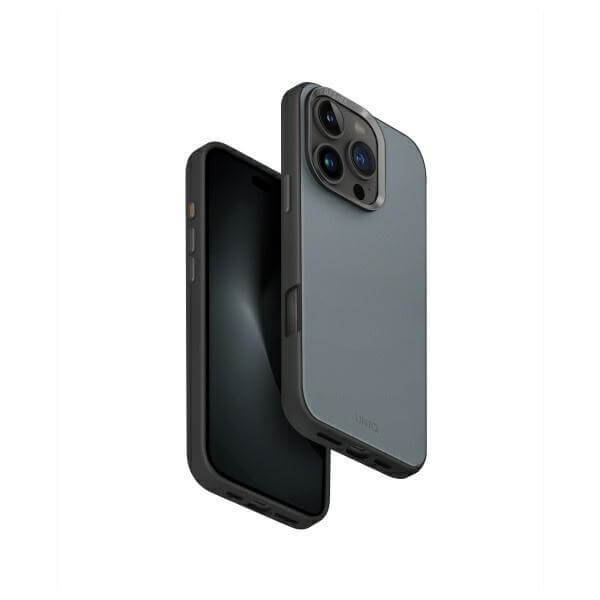 Uniq iPhone 16 Pro - Lyden DS - Σκληρή Θήκη με Επένδυση Συνθετικού Δέρματος και MagSafe - Washed Blue / Black