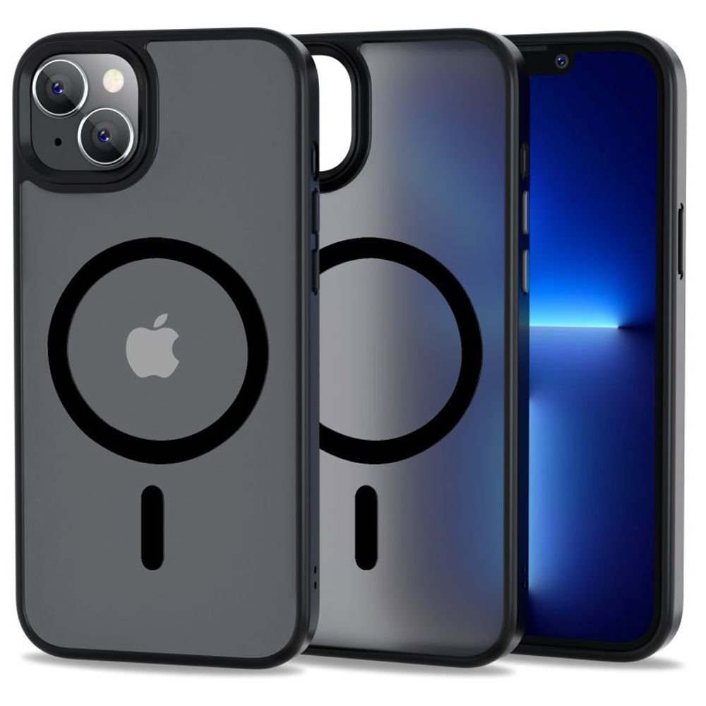 Tech - Protect iPhone 14 MagMat Σκληρή Θήκη με Πλαίσιο Σιλικόνης και MagSafe - Matte Black / Ημιδιάφανη