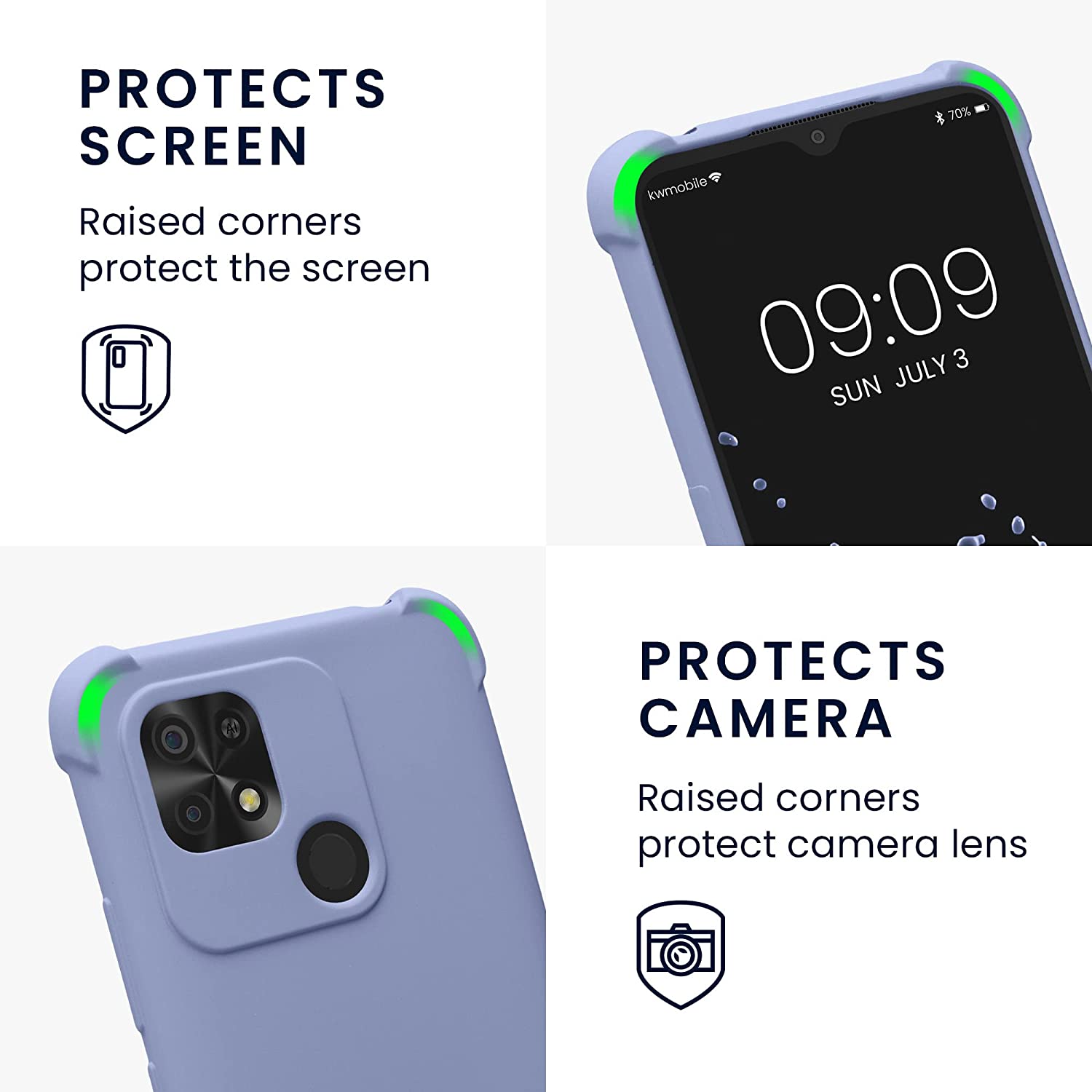 KW Xiaomi Redmi 10C Θήκη Σιλικόνης TPU με Λουράκι - Lavender - 59233.108