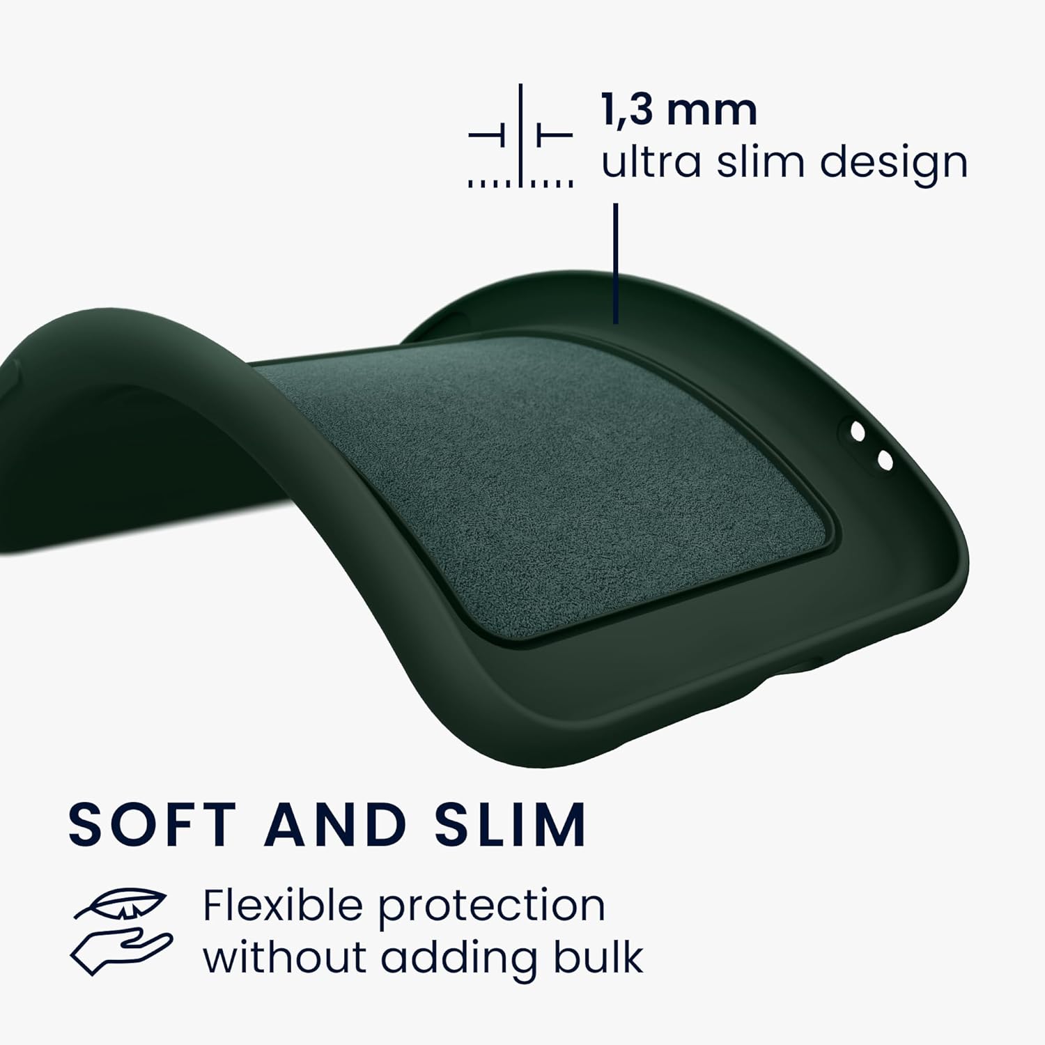 KW Samsung Galaxy A15 4G / A15 5G Θήκη Σιλικόνης TPU με Υποδοχή για Κάρτα - Dark Green