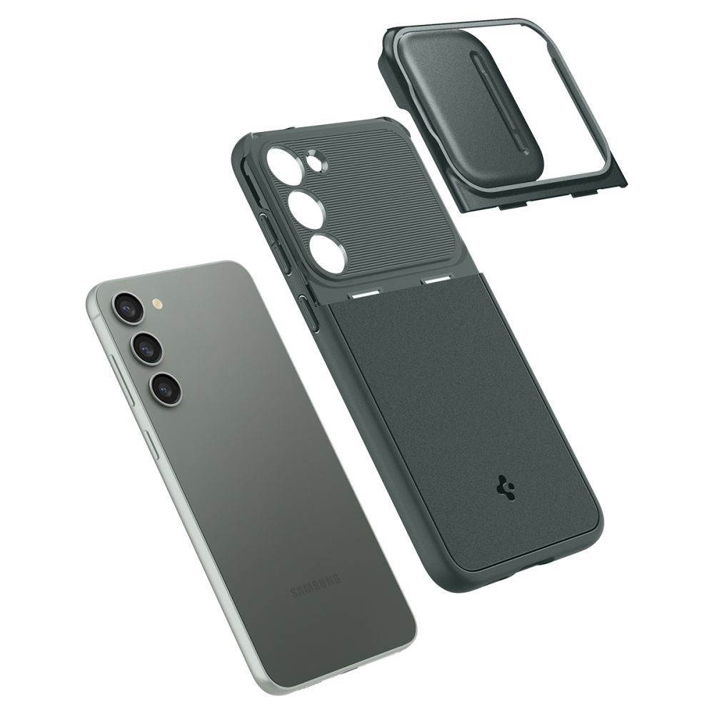 Spigen Samsung Galaxy S23 Optik Armor Θήκη Σιλικόνης με Κάλυμμα για την Κάμερα - Abyss Green