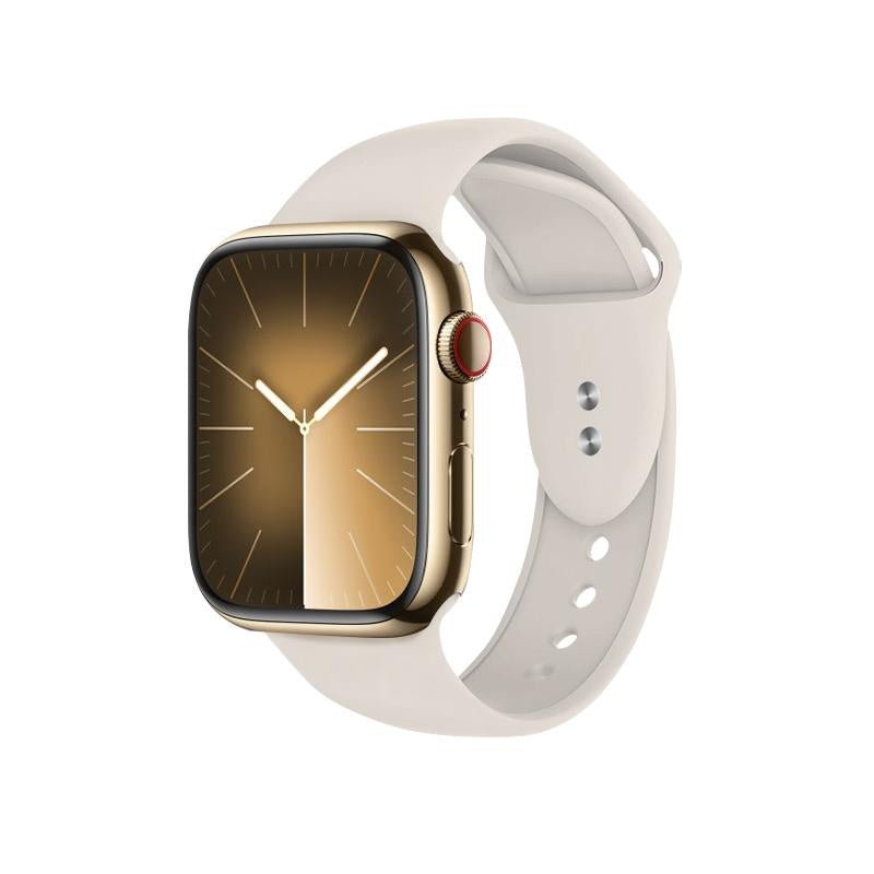 Crong Λουράκι Apple Watch 2/3/4/5/6/7/8/9/10/11 - SE (1/2/3) - 38/40/41/42mm Σιλικόνης - Liquid Strap - Stone Beige