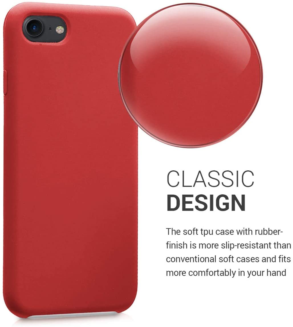 KW iPhone SE 2022 / SE 2020 / 7 / 8 Θήκη Σιλικόνης Rubber TPU - Dark Red - 40225.20