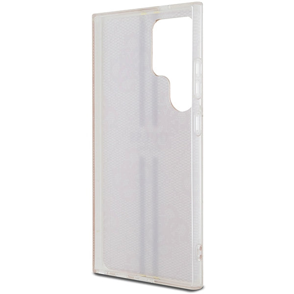 Guess Samsung Galaxy S24 Ultra - IML 4G Gold Stripe Σκληρή Θήκη με Πλαίσιο Σιλικόνης - Pink - GUHCS24LH4PSEGP