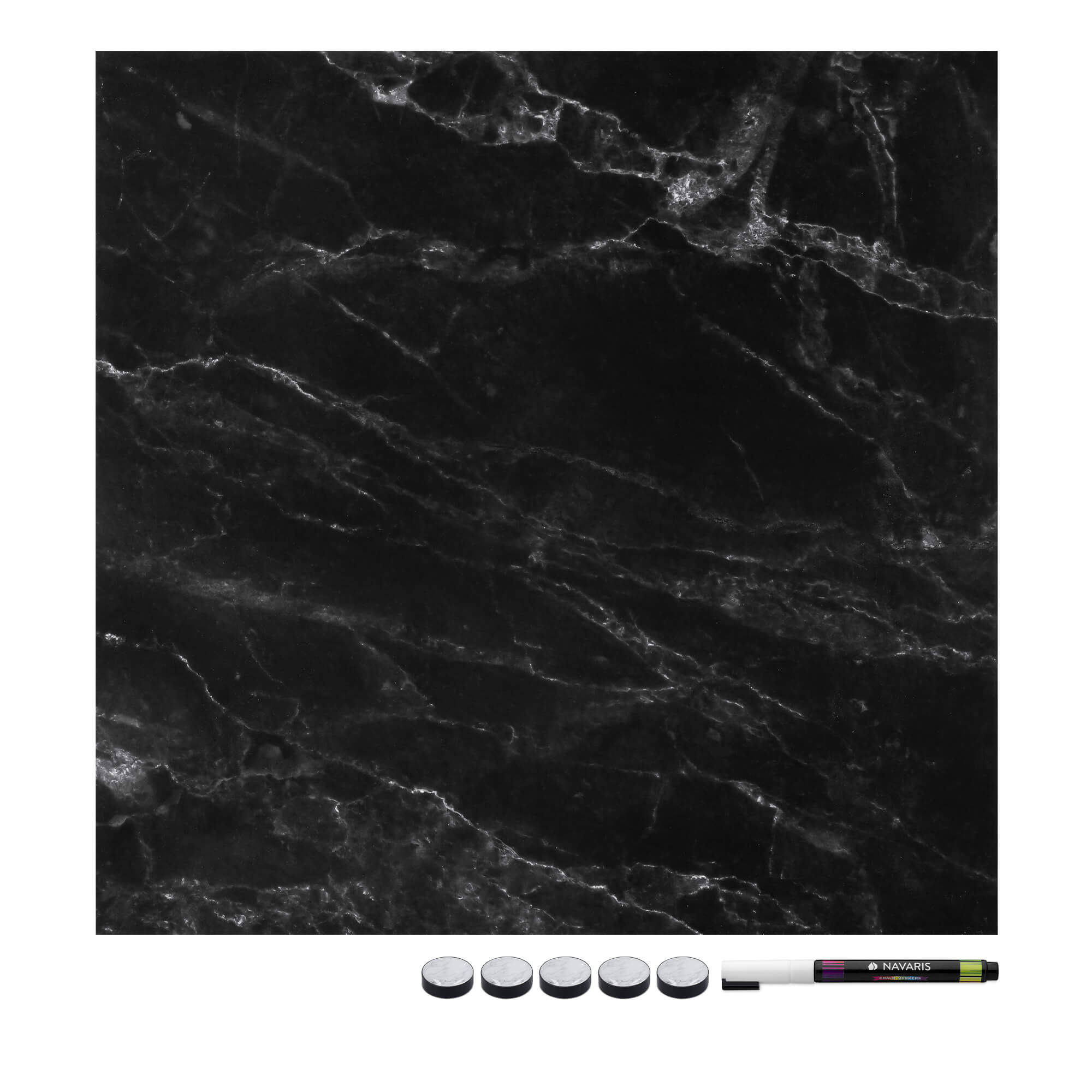 Navaris Μαγνητικός Πίνακας - Design Black Stone - 40 x 40cm - 57021.03