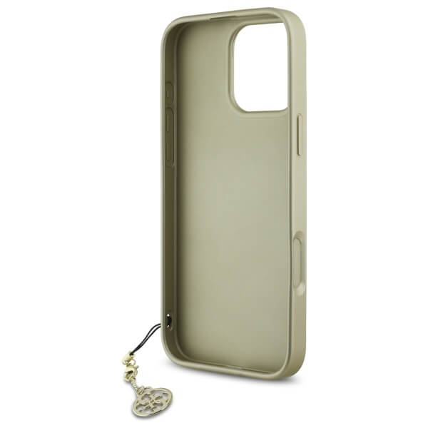 Guess iPhone 16 Pro - 4G Charms Collection - Θήκη με Επένδυση Συνθετικού Δέρματος - Brown - GUHCP16LGF4GBR