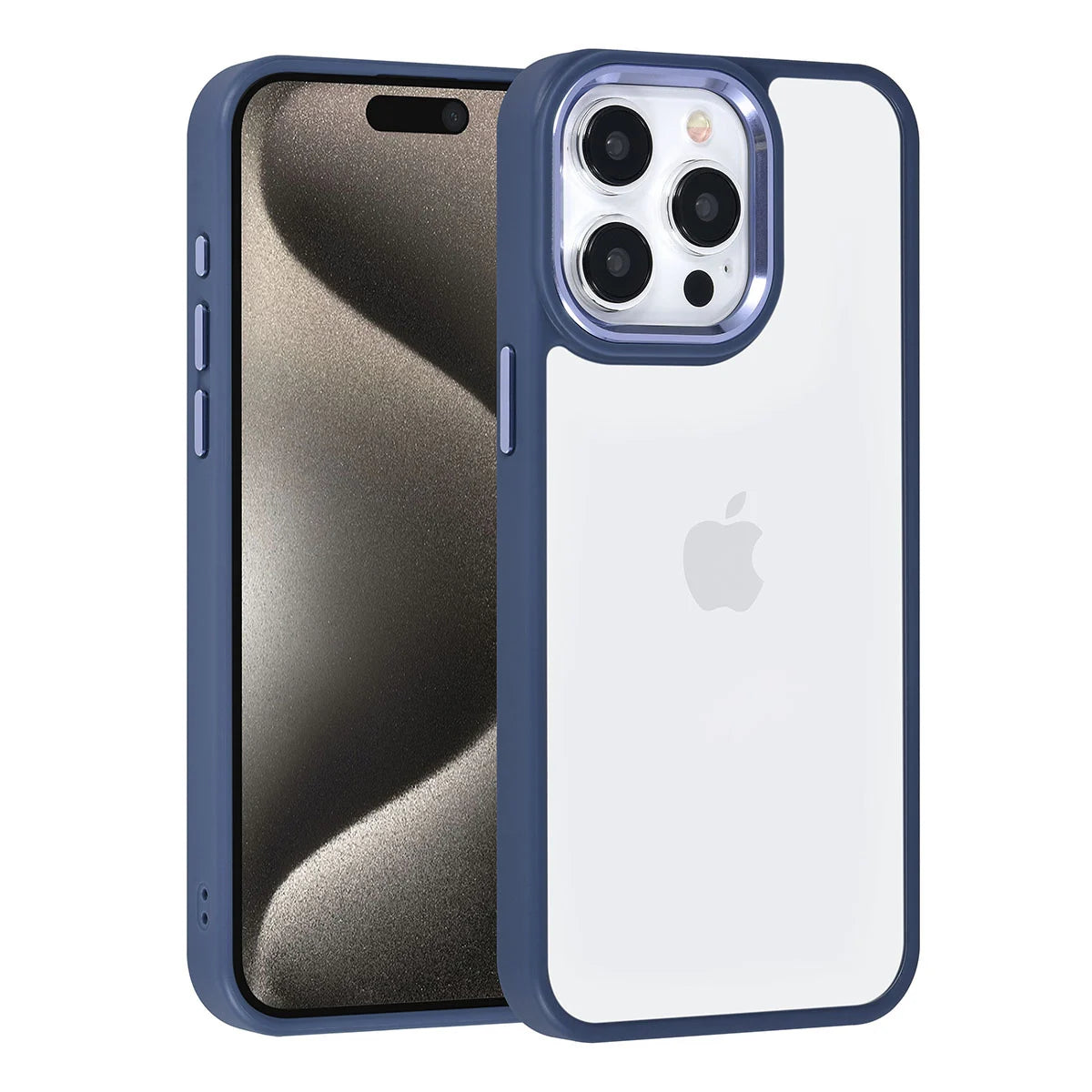 Tuniq iPhone 15 Pro Max - Σκληρή Θήκη με Πλαίσιο Σιλικόνης - Μπλε / Διάφανο