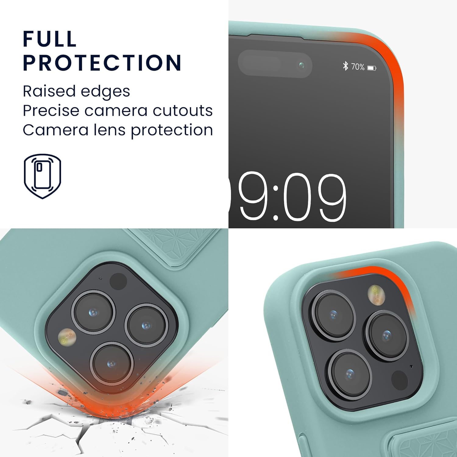 KW iPhone 15 Pro Θήκη Σιλικόνης TPU με Finger Holder - Mint Green