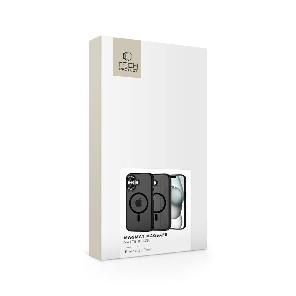 Tech - Protect iPhone 16 Plus MagMat Σκληρή Θήκη με Πλαίσιο Σιλικόνης και MagSafe - Matte Black / Ημιδιάφανη