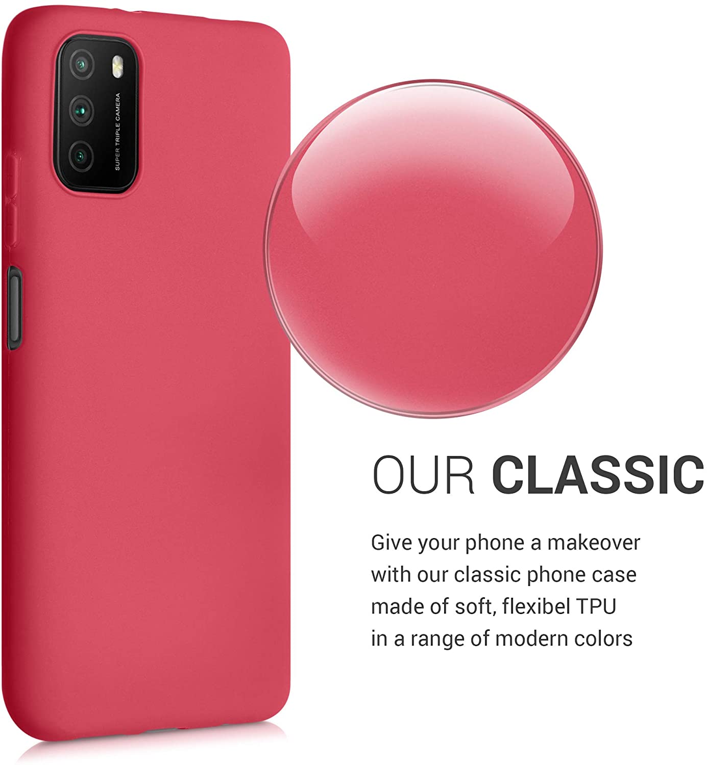 KW Xiaomi Poco M3 Θήκη Σιλικόνης TPU - Rococco Red - 53971.208