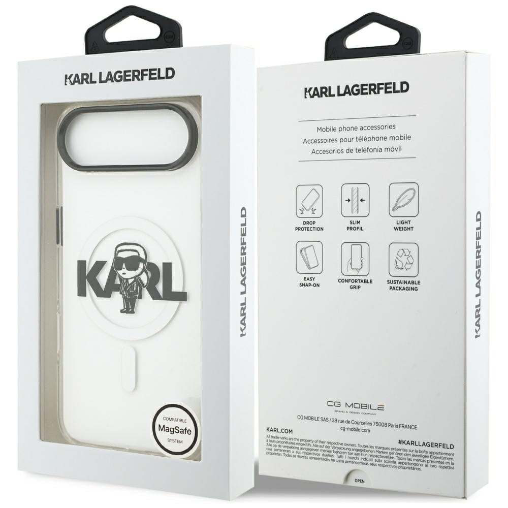 Karl Lagerfeld iPhone Air - IML Karl Sketch Logo MagSafe - Σκληρή Θήκη με Πλαίσιο Σιλικόνης - Clear - KLHMP17MHGKIGKBT