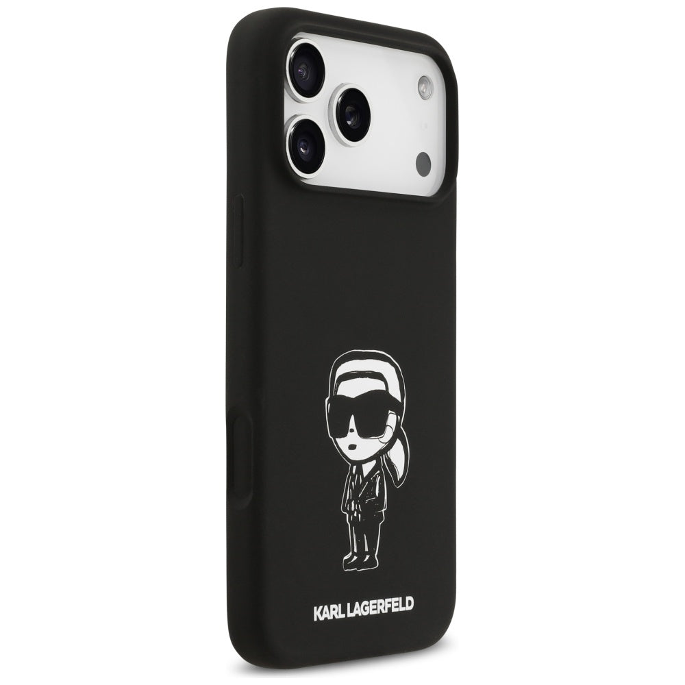 Karl Lagerfeld iPhone 17 Pro Max - Silicone Karl Sketch and Logo MagSafe - Σκληρή Θήκη με Πλαίσιο Σιλικόνης - Black - KLHMP17XSKIGROK