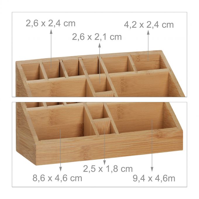 Relaxdays Ξύλινη Βάση Οργάνωσης Γραφείου από Bamboo - Natural - 4052025316136