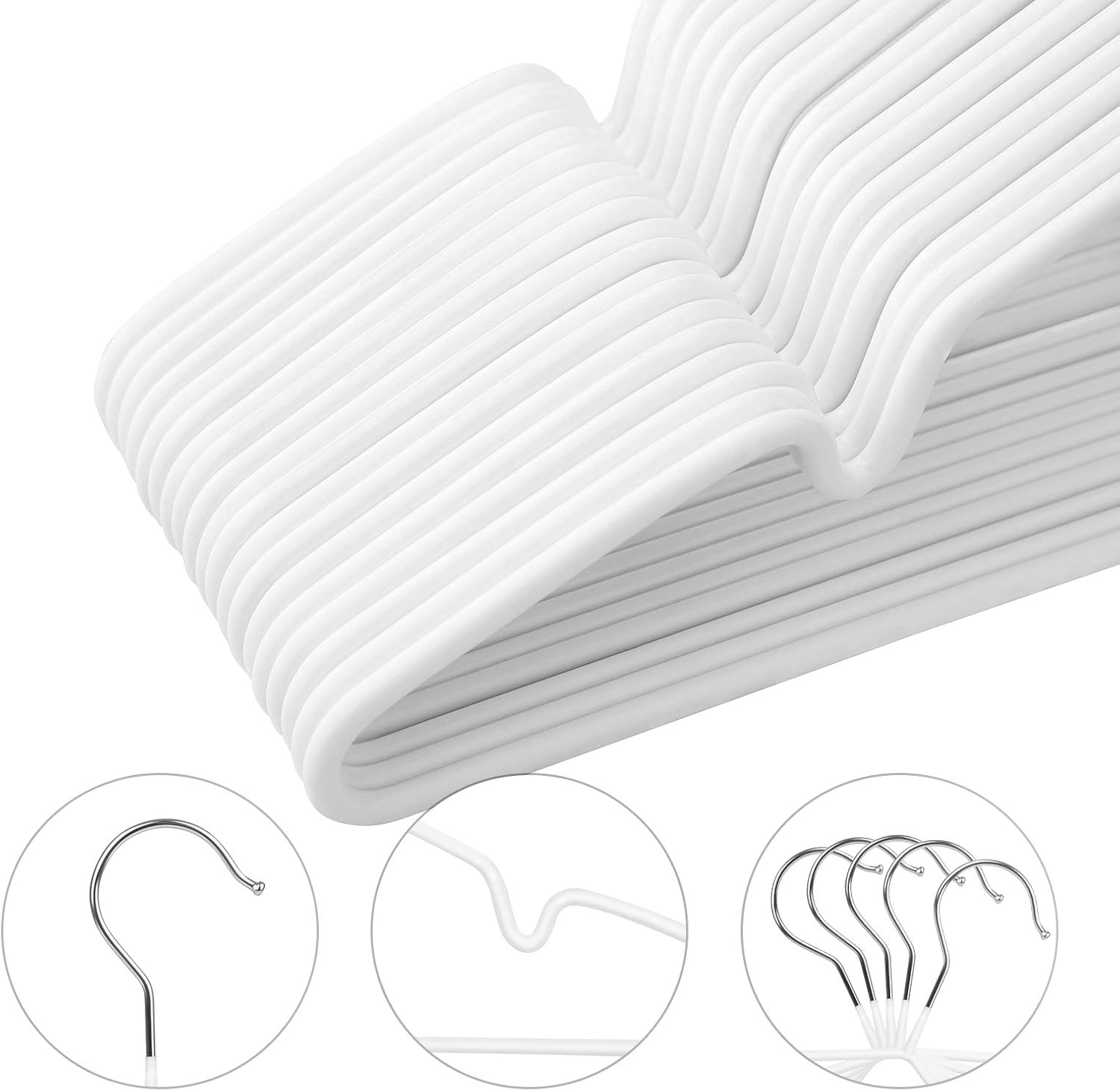 Songmics Σετ με 20 Μεταλλικές Κρεμάστρες - White - CRI33WT20