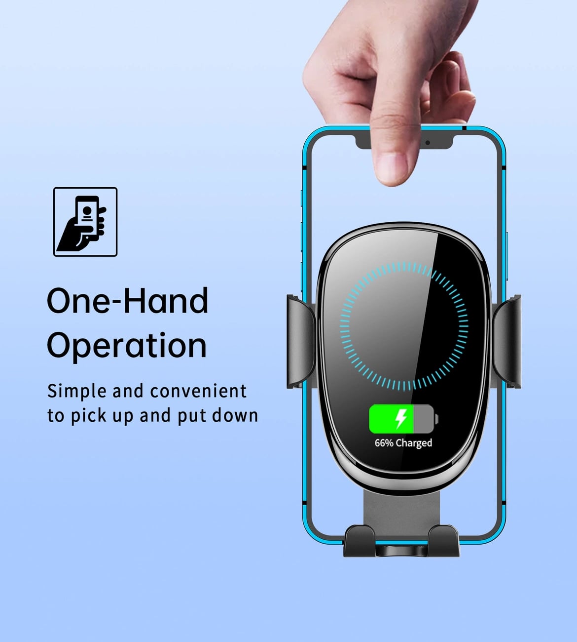 Choetech T203-F Βάση Αυτοκινήτου για το Ταμπλό με Ασύρματη Φόρτιση 15W - Black