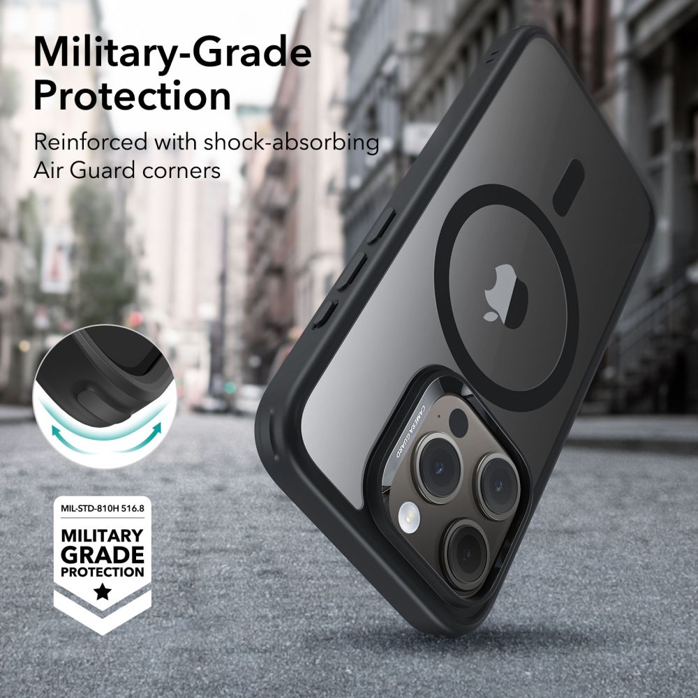 ESR iPhone 15 Pro Classic Hybrid Halolock Σκληρή Θήκη με Πλαίσιο Σιλικόνης και MagSafe - Διάφανη / Black