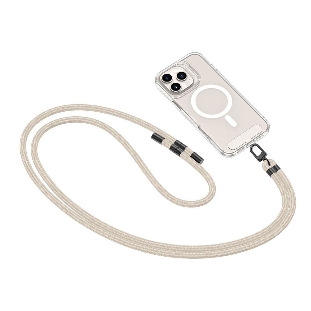 Tech-Protect C7S Rope CrossBody Strap - Universal Λουράκι για Θήκη Κινητού - Taupe / Black