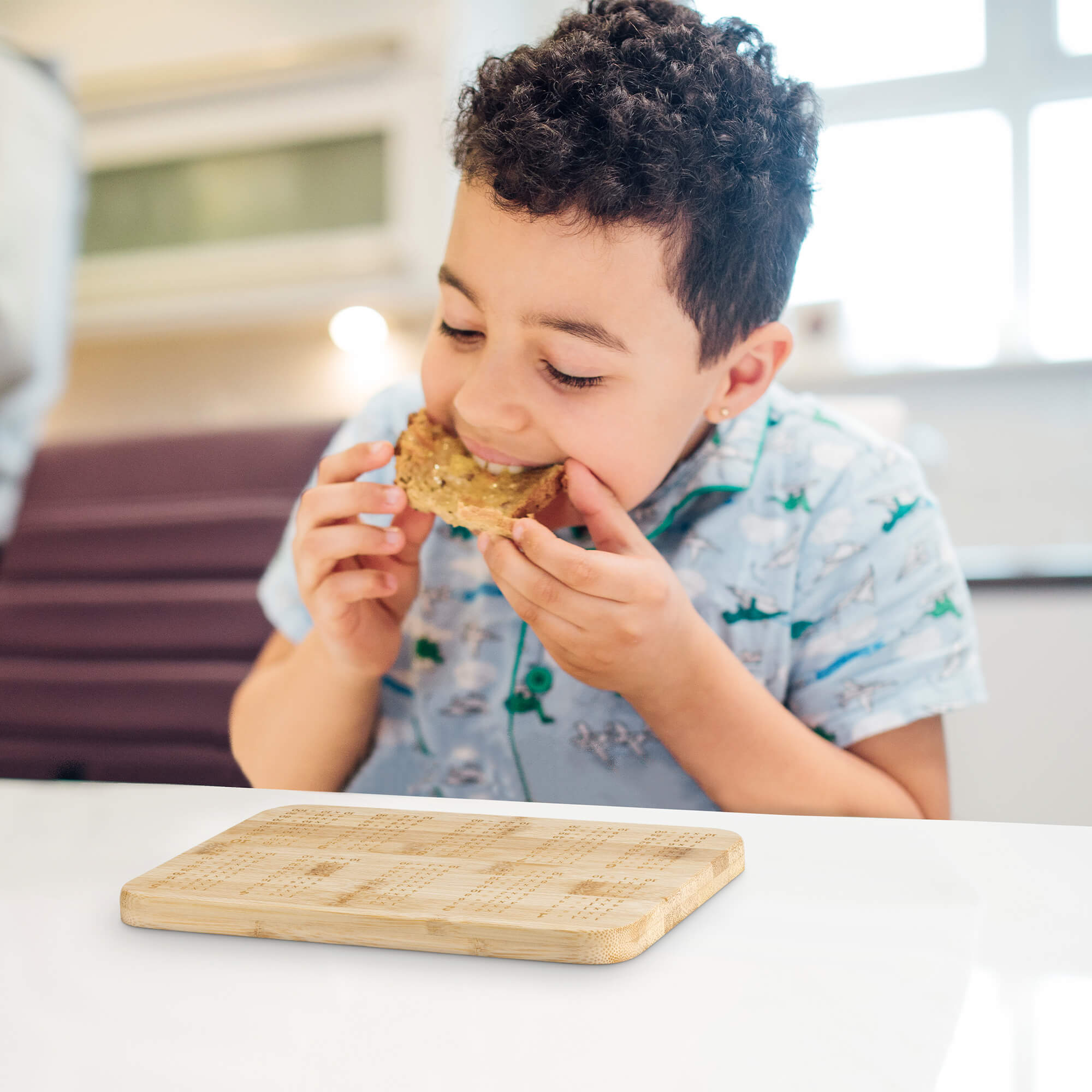 Navaris Παιδικός Δίσκος Πρωινού από Μπαμπού για Εκμάθηση Πολλαπλασιασμού - Light Brown - 53657.01