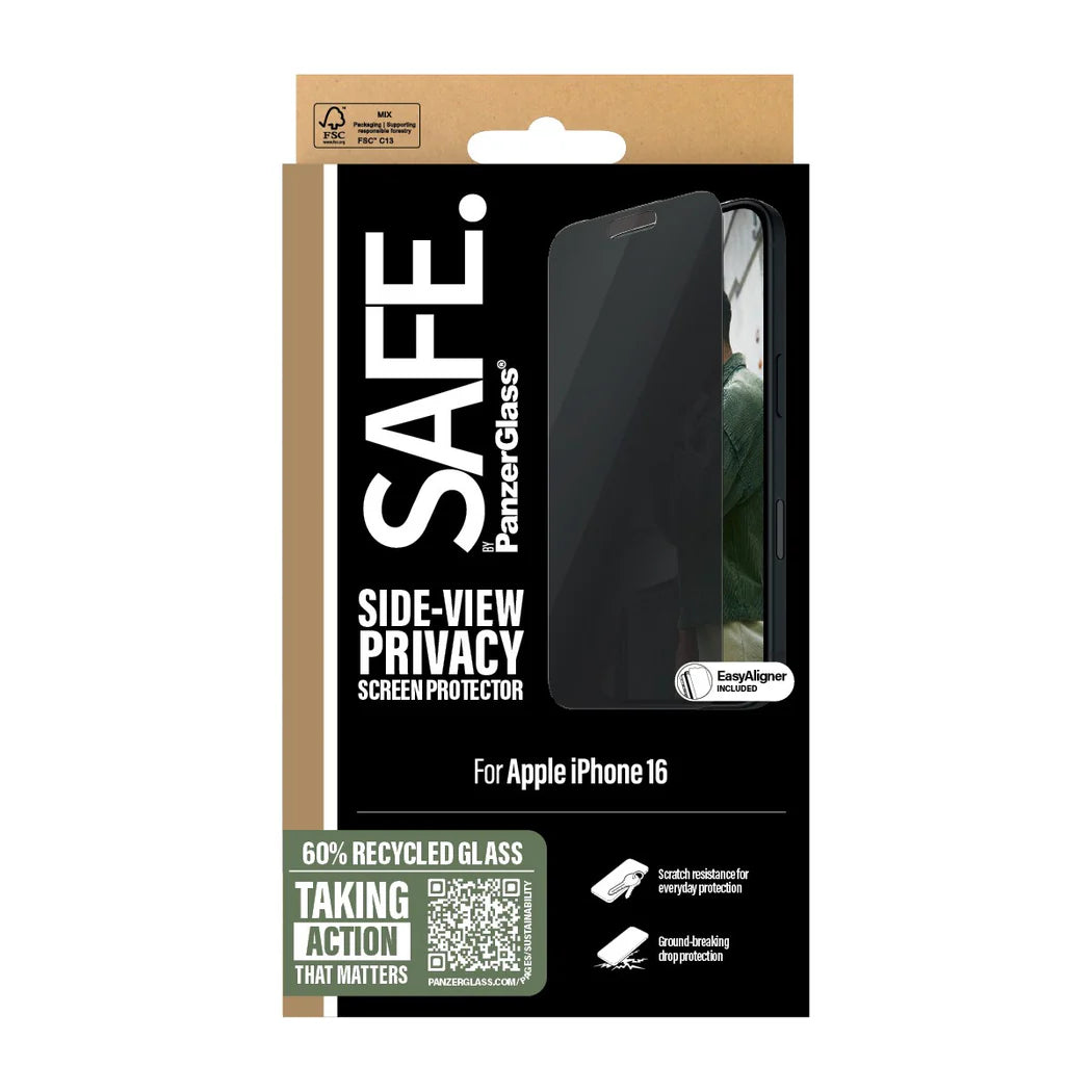 Safe by PanzerGlass iPhone 16 Privacy Ultra-Wide Fit Full Screen Αντιχαρακτικό Γυαλί Οθόνης - Black - SAFEP95875