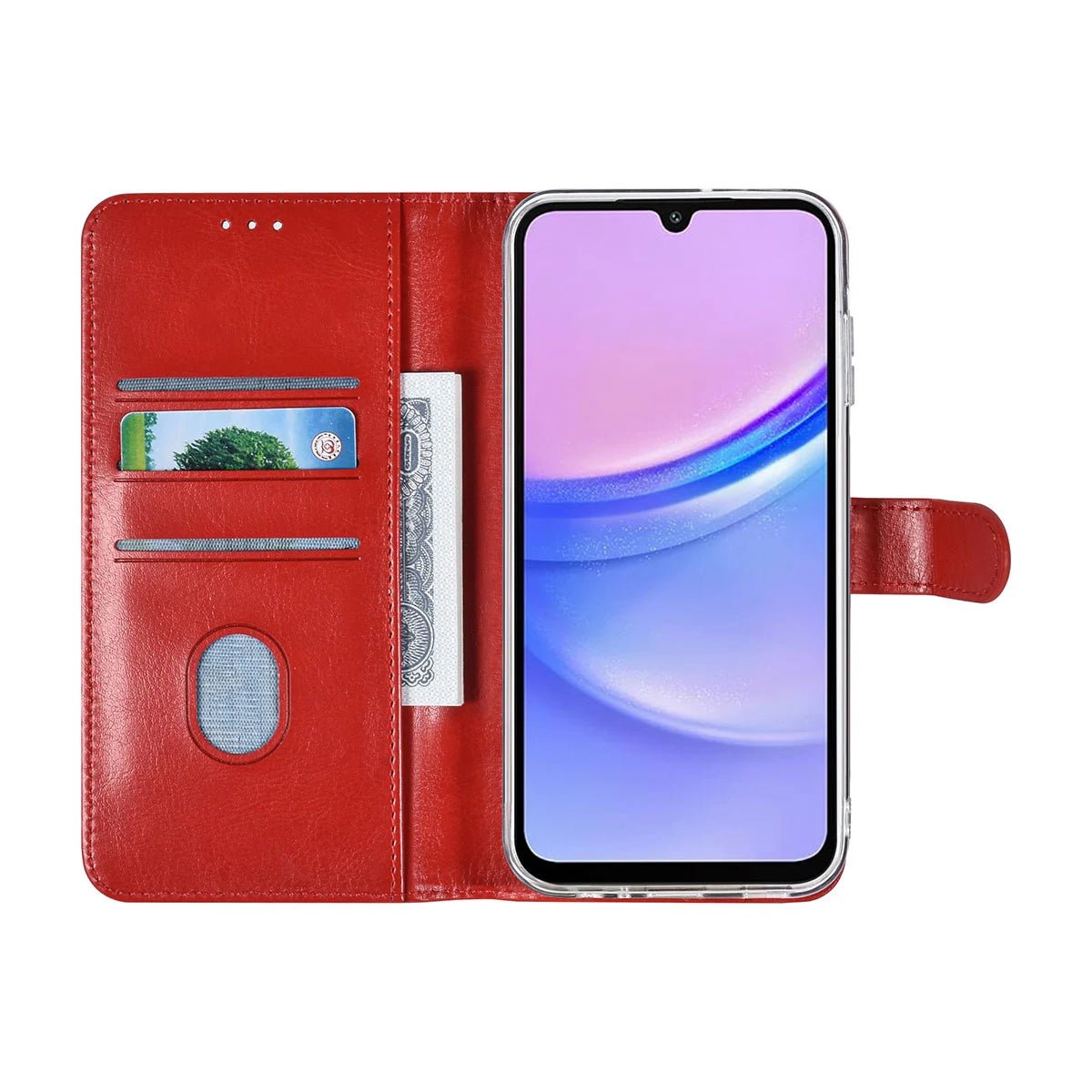 Tuniq Samsung Galaxy A15 4G / A15 5G - Θήκη Πορτοφόλι Stand από Δερματίνη - Κόκκινη