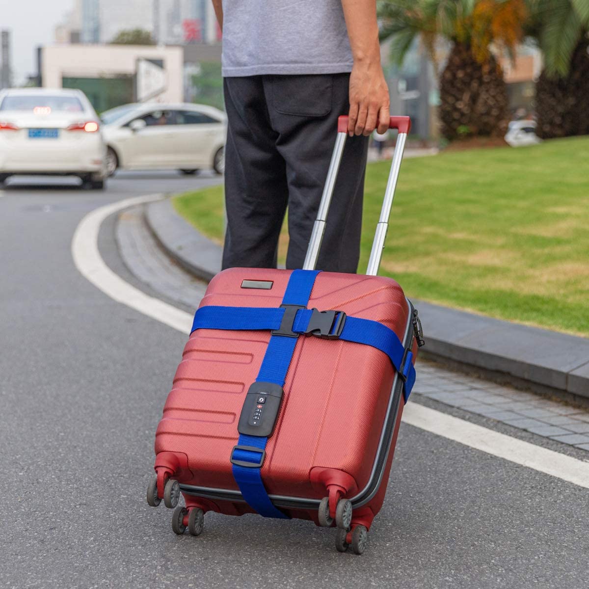 Navaris Ιμάντας Ασφαλείας Αποσκευών με Συνδυασμό TSA - Blue - 51357.04