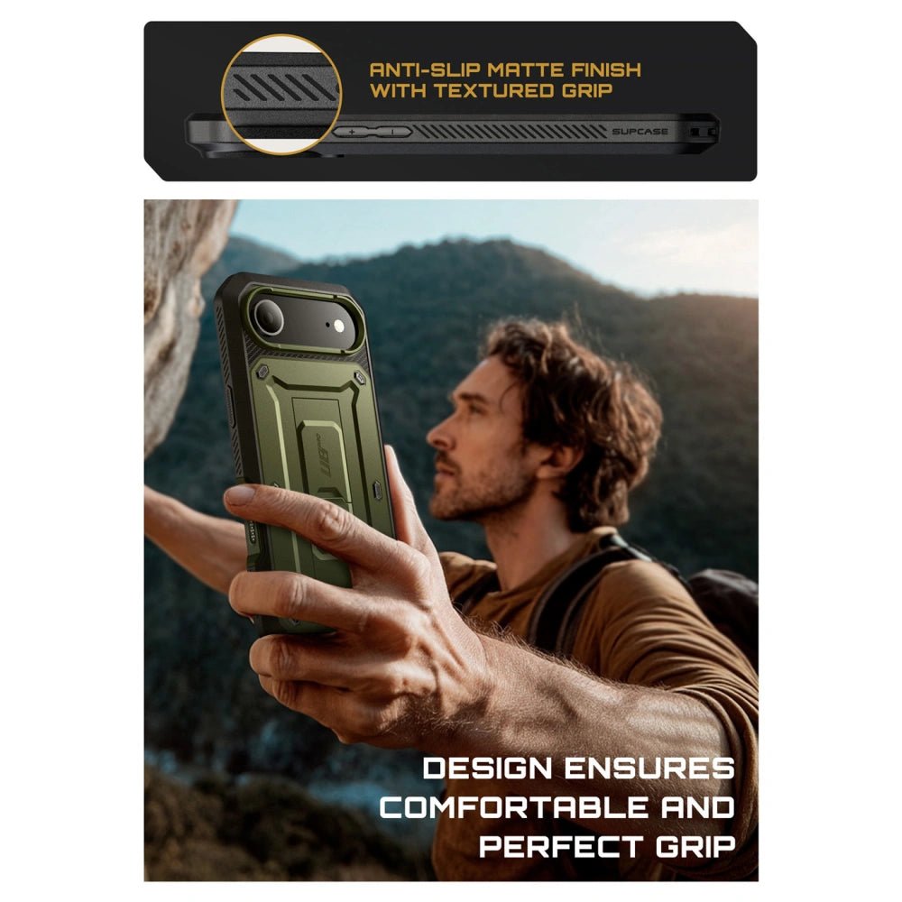 Supcase iPhone Air - Unicorn Beetle Pro - Σκληρή Θήκη με Προστασία Οθόνης και Stand - Green