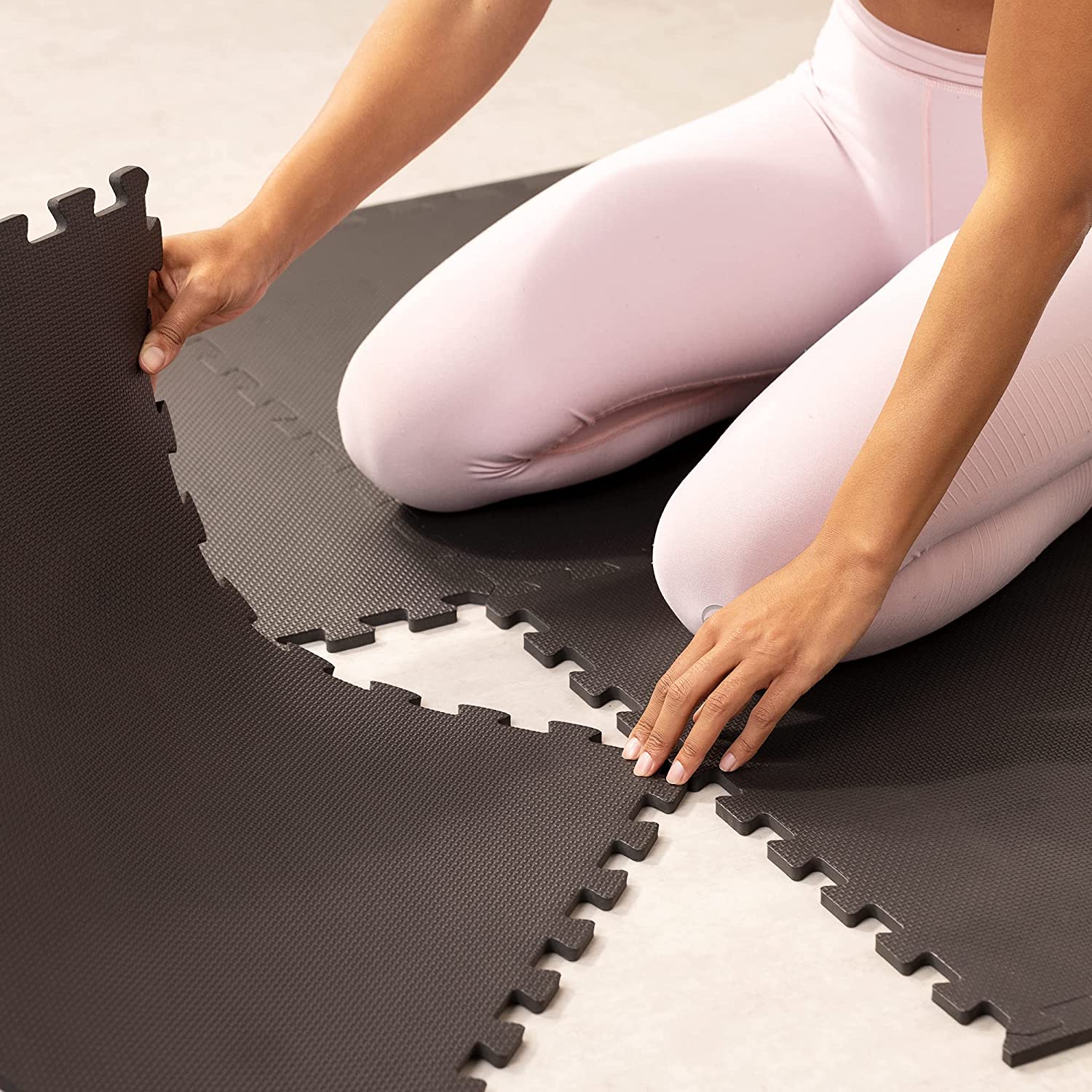 Navaris Σετ με 10 Χαλάκια-Παζλ Γυμναστικής / Προστασίας Δαπέδου - Black - 44381.01.2