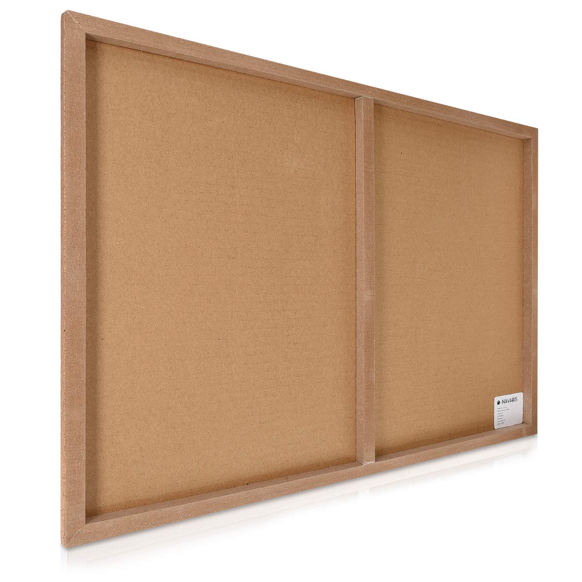 Navaris Cork Notice Board 70 x 50 cm - Πίνακας Ανακοινώσεων με Πινέζες - Design World Map - Brown - Black - 44347.01